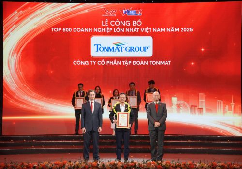 TONMAT Group năm thứ 5 liên tiếp được vinh danh Top 500 Doanh nghiệp lớn nhất Việt Nam 2025