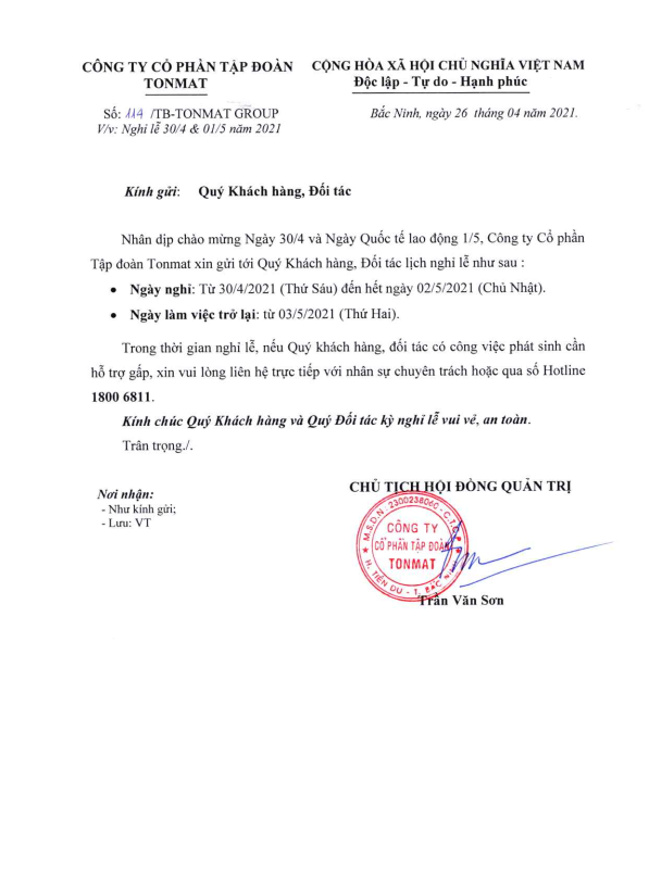 nghỉ lễ